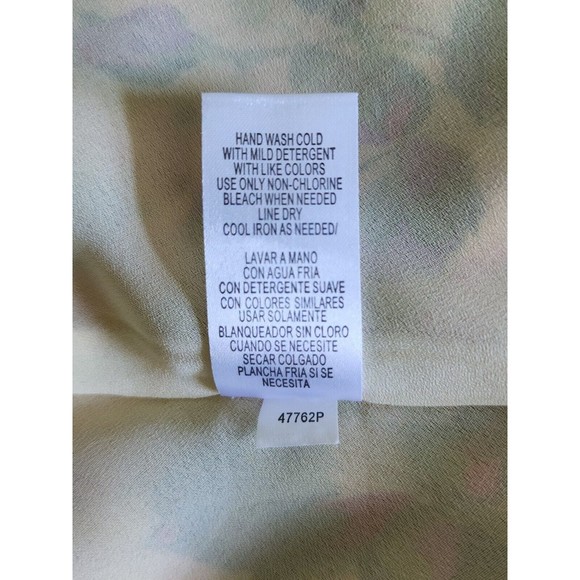 Shazdeh Womens Flowy Midi Skirt Yellow Floral Feminine Lined Elastic Waist 16P - Picture 8 of 8